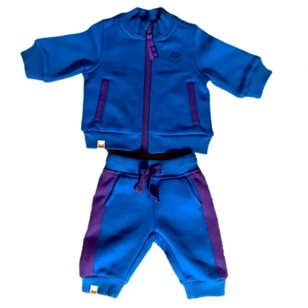 LEGO newborn jogger set in royal blue with purple accents